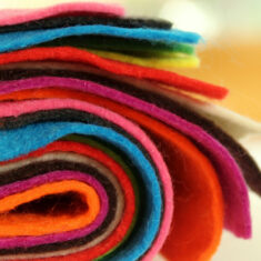 stack of colorful felt fabric